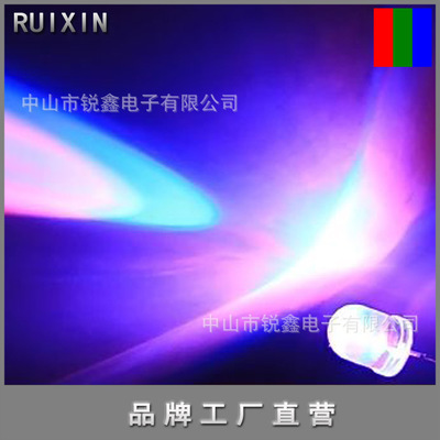 LED系列产品-【订做】10mm圆头七彩慢闪 红蓝绿渐变闪led灯珠-LED系列